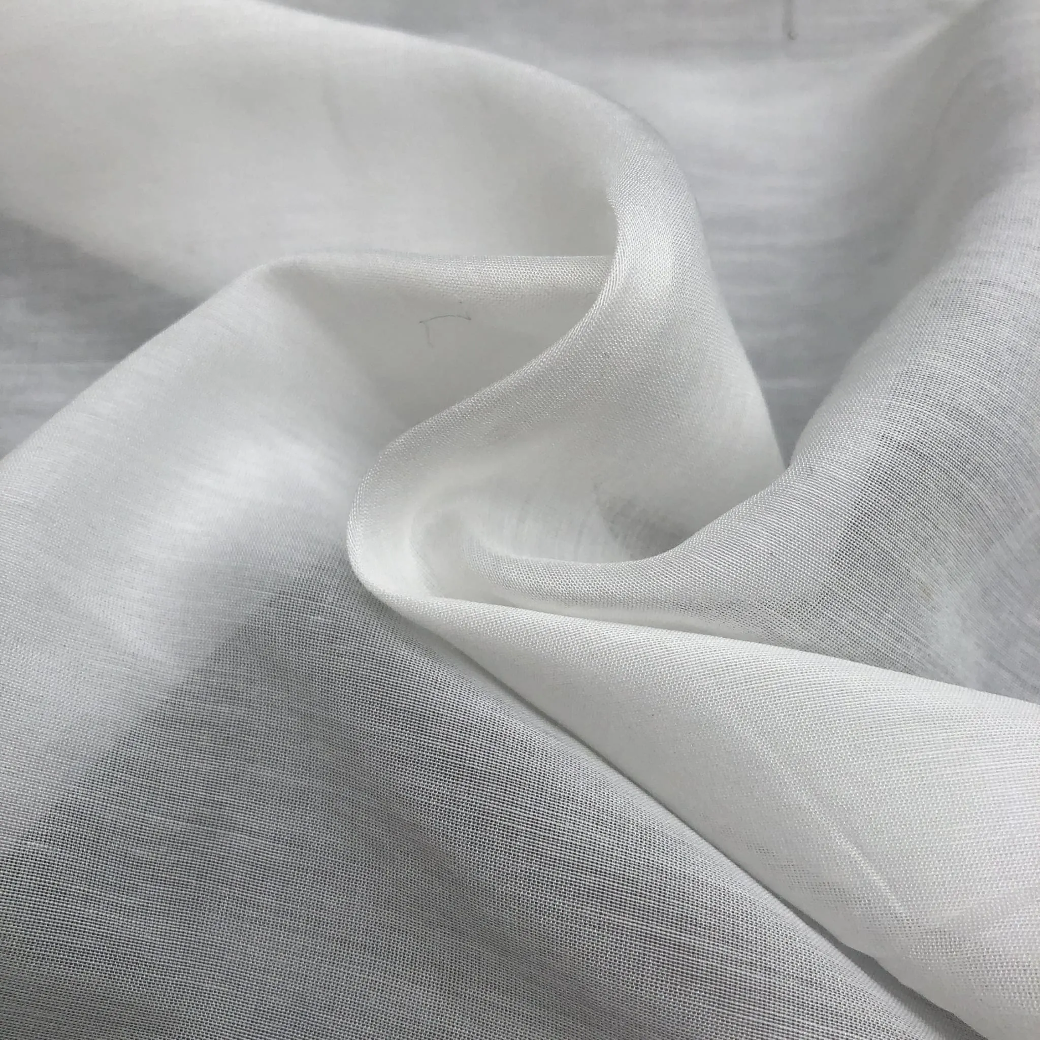 58" White 100% Supima Cotton Voile Sheer & Light Woven Fabric By the Yard