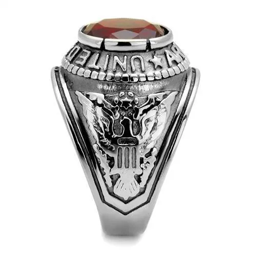 High-Polished Stainless Steel Ring with Synthetic Synthetic Glass in Siam for Women Style TK414706