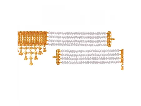 Unique 22k Choker Necklace With Yellow Beads And Intricate Craftsmanship