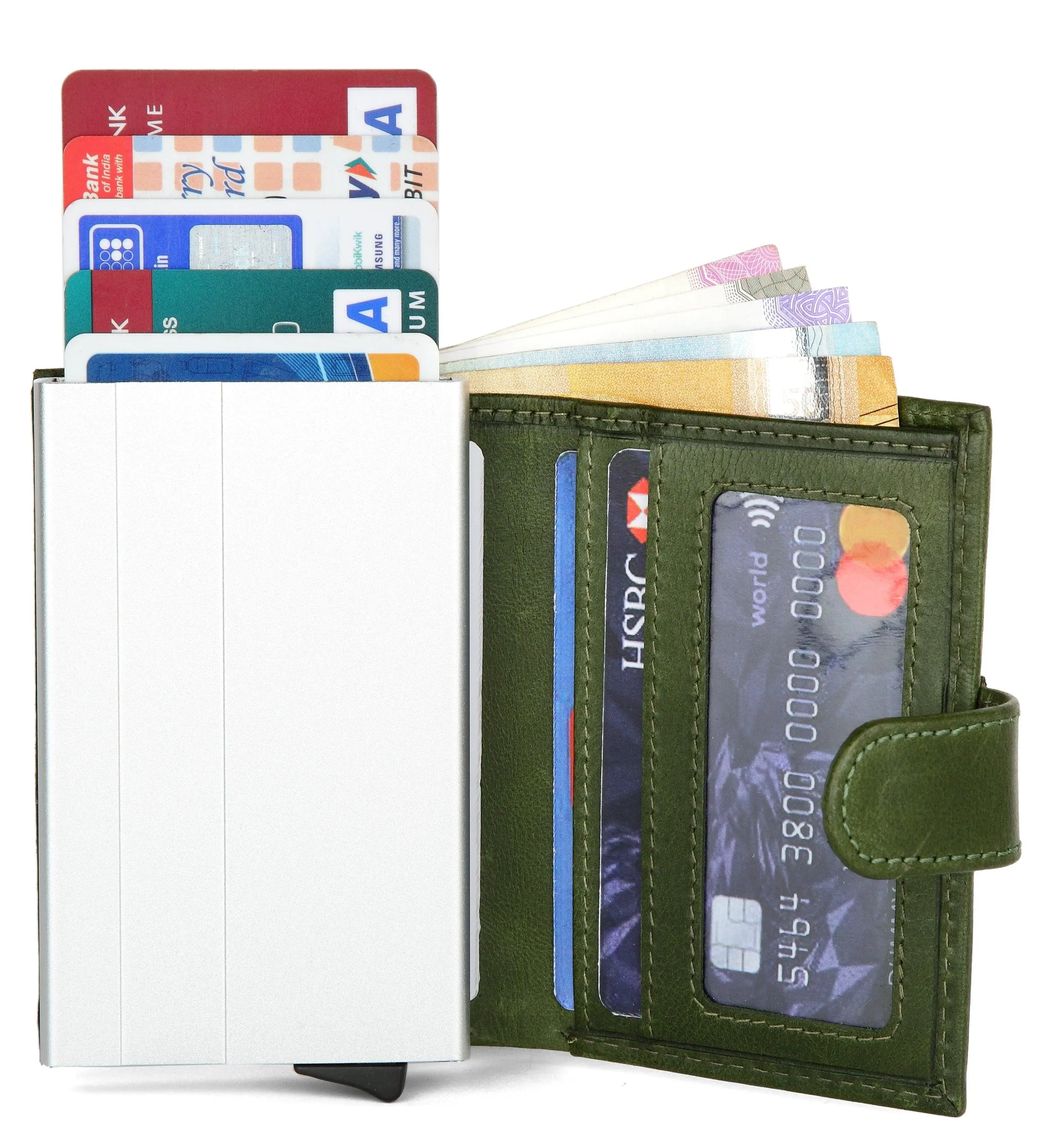 WildHorn® RFID Protected Unisex Genuine Leather Card Holder Crunch